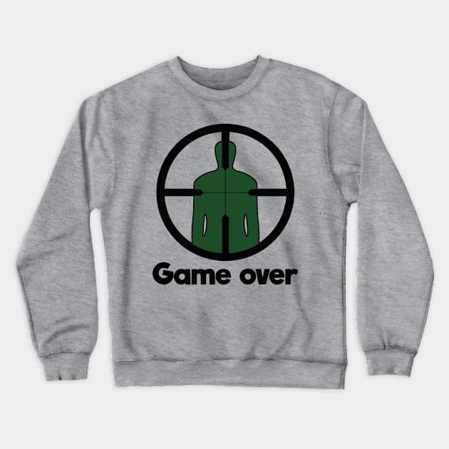 game over gaming gamer gun Crewneck Sweatshirt by untagged_shop